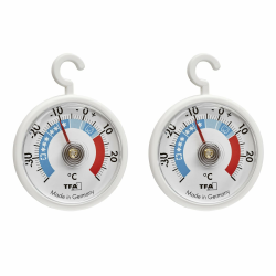 TFA Dostmann 2er Set Analoge Kühlthermometer mit Haken, 95.1036, handlich, mit Kühlzonen, für Kühlschrank, Gefrierschrank und Kühlhaus zur Temperaturkontrolle, bis -40°C, weiß Angebot bei HelloDeals