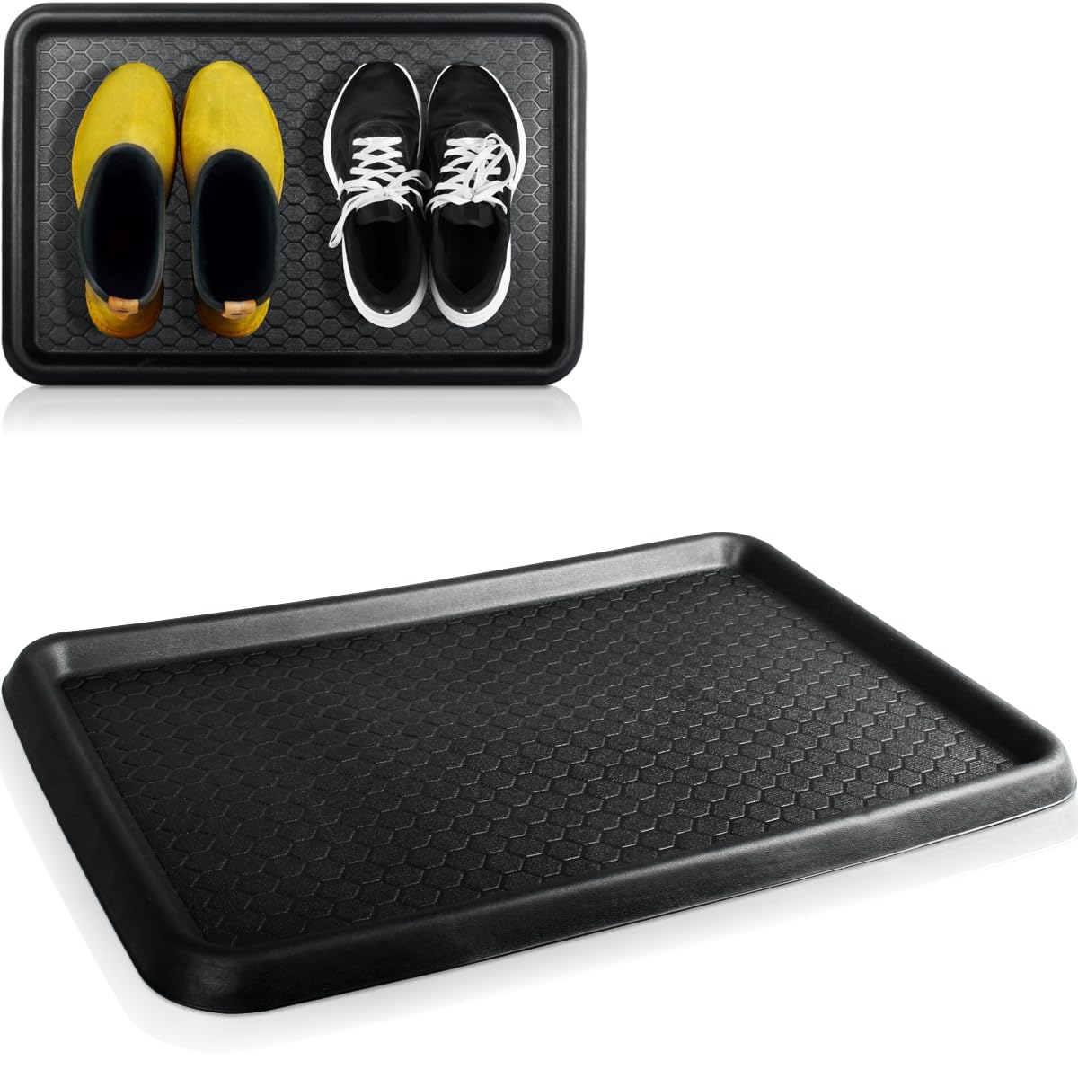 Schuhabtropfschale Schuhmatte 60 x 40 cm aus Kunststoff Schuhwanne Schuhablage mit erhöhtem Rand (1 Stück) 60 x 40 x 2.5 cm Angebot bei HelloDeals