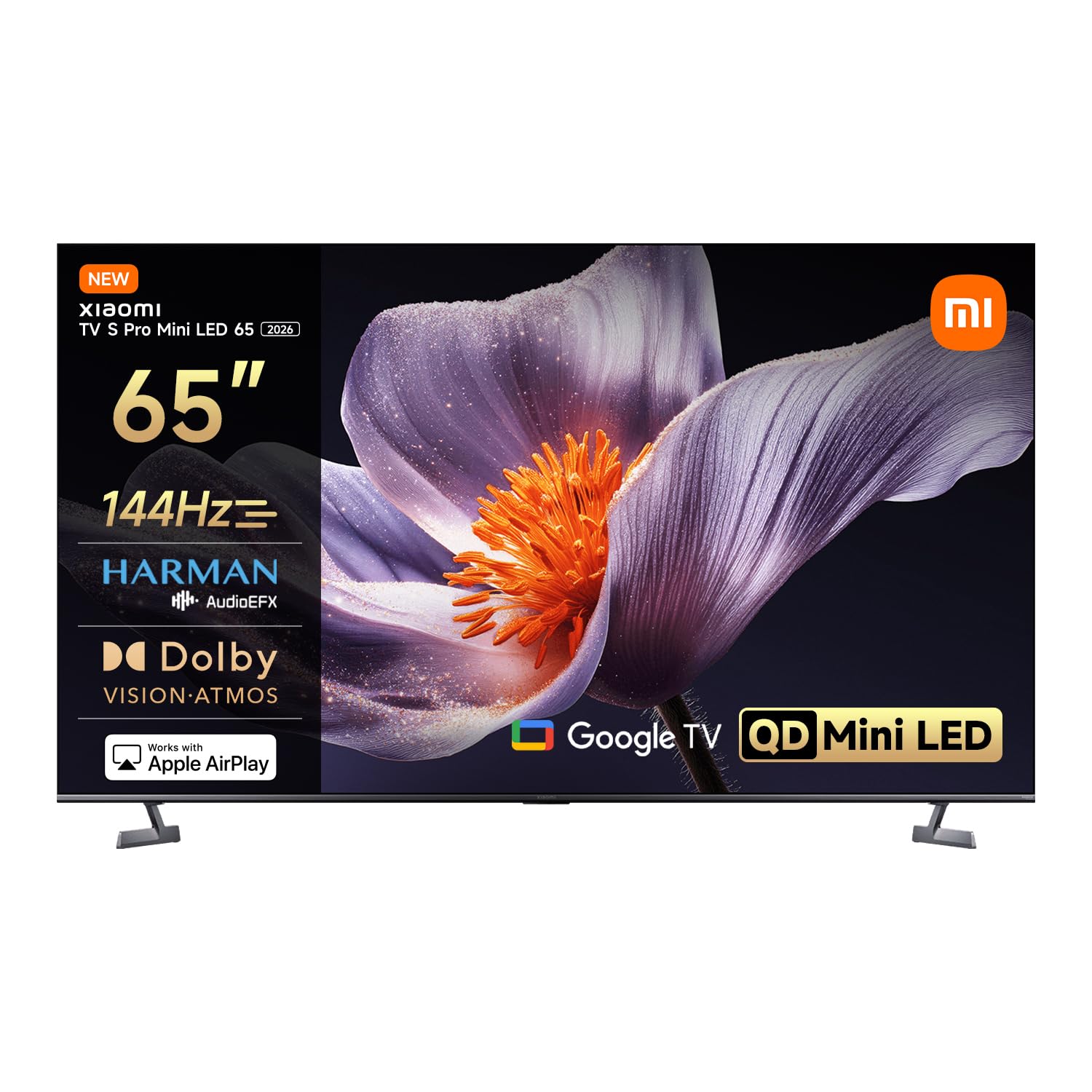 XIAOMI TV S Pro Mini LED 65, Smart TV, 4K QLED 144Hz Google TV, Dolby Vision, Dolby Atmos, HDR 10+, DTS-X, Harman AudioEFX, Triple Tuner, DVB-T2, Prime Video, Google Assistant, Airplay 2 S Pro MINI LED 65" Angebot bei HelloDeals