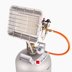 Heizstrahler 4,2 kW mit Piezozündung & Zündsicherung inkl. Schlauch & Regler Angebot bei HelloDeals