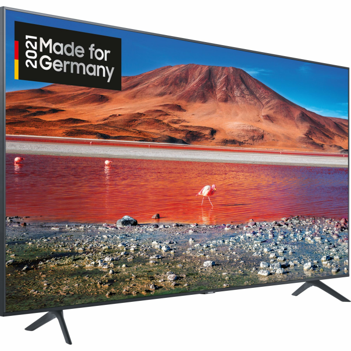 Samsung Crystal UHD 4K TV 43 Zoll (GU43AU7179UXZG, Deutsches Modell), HDR, Q-Symphony, rahmenloses Design, Smart TV [2021] Schwarz 43 Zoll Modell 2021 Angebot bei HelloDeals