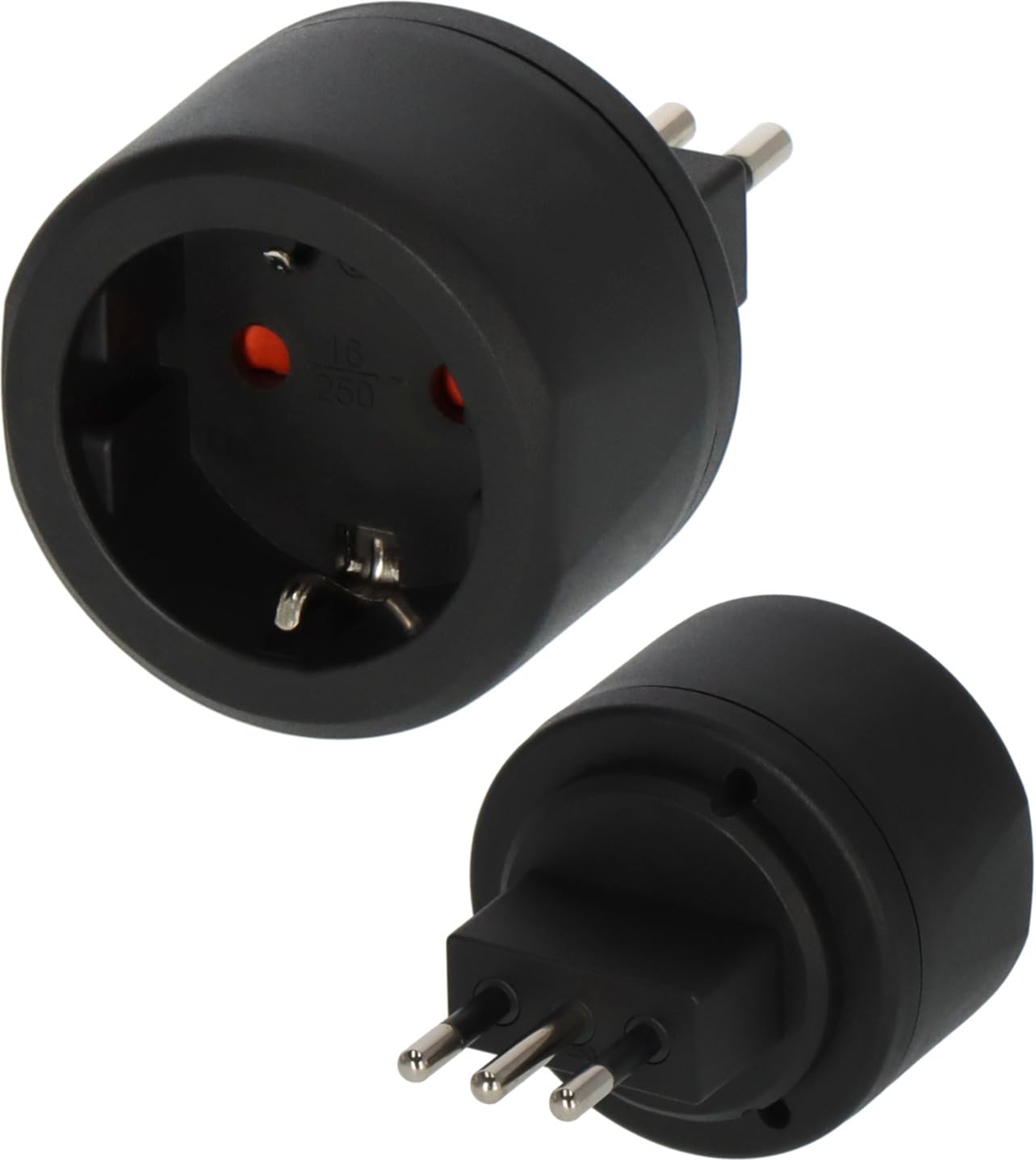 Brennenstuhl Reisestecker/Reiseadapter (Reise-Steckdosenadapter zum Anschluss elektrischer Geräte mit Schutzkontakt Stecksystem in Ländern mit italienischem Stecksystem) schwarz Angebot bei HelloDeals