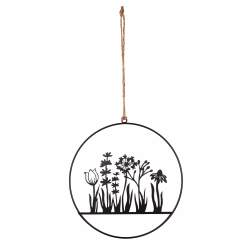 UNUS Aufhänger Blumenornament aus Metall zum Aufhängen Wanddeko Türdeko 25cm schwarz Blumen Schwarz Angebot bei HelloDeals