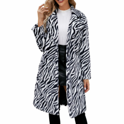 Pelzmantel Damen Lange Leopard Muster Kunstpelz Mantel Fellmantel Nerzmantel Parka Jacke Wintermantel Trenchcoat Flaumig Warme Cardigan Winter Jacke XXL Weiß Angebot bei HelloDeals