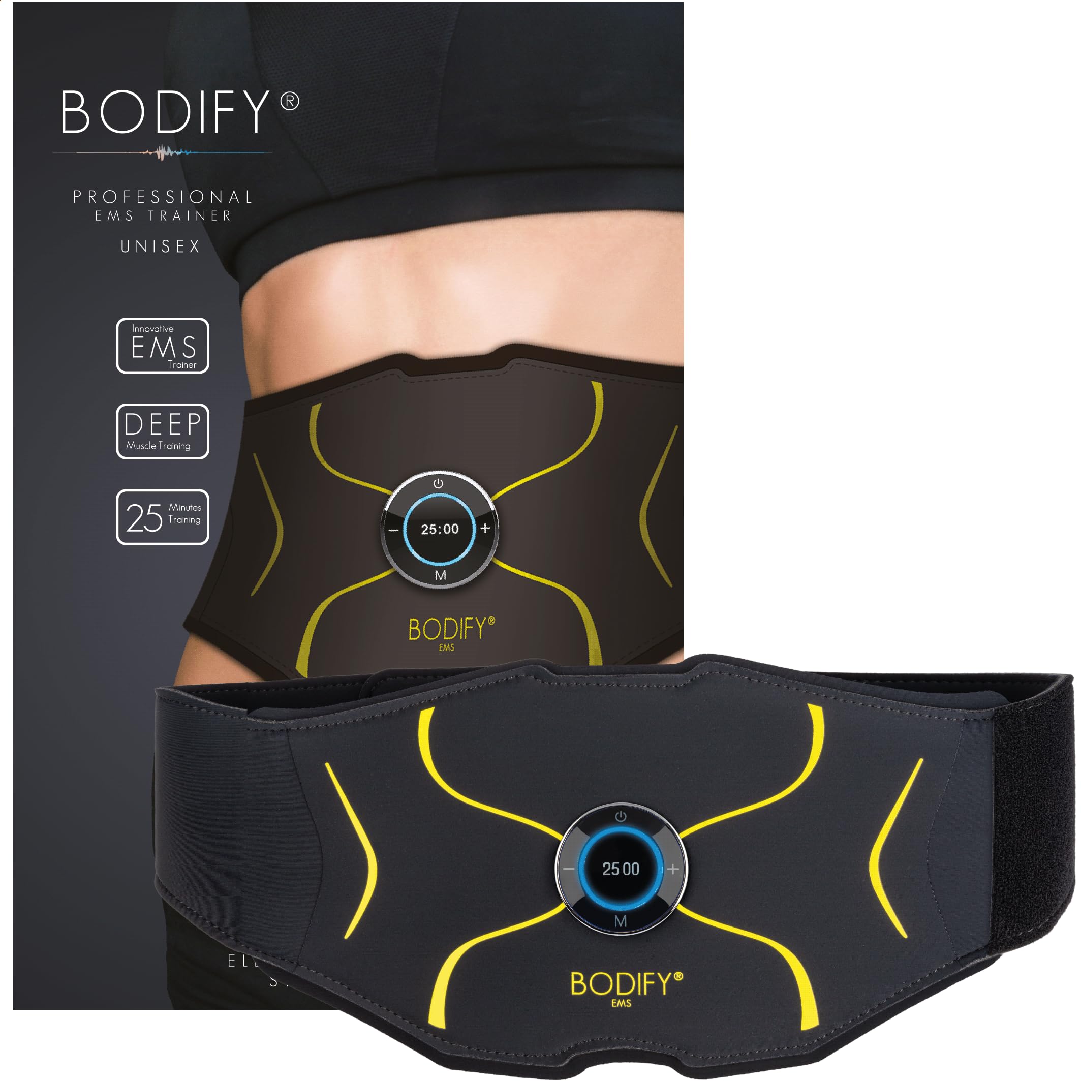 Bodify® EMS Bauchtrainer Max - Gezielte Stimulation der Bauch Muskulatur! - Muskelaufbau - Bauchtrainer - Stimulationsgerät Bauch Muskeln - Bauchmuskeltrainer für Männer und Frauen Das ORIGINAL Angebot bei HelloDeals