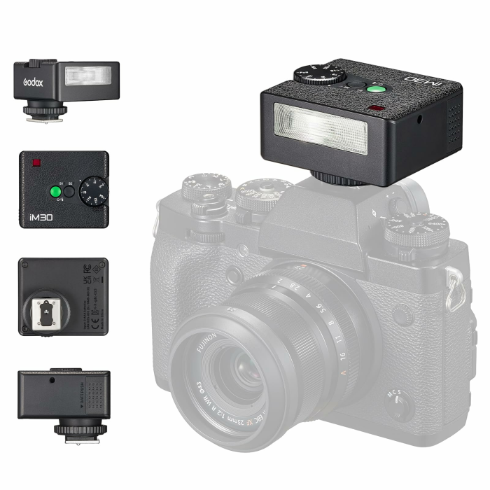 Godox iM30 Flash Godox KameraBlitz, 7 Leistungsstufen Mini Flash Speedlite 6500K±200K Kamera-Blitz für Canon Sony Nikon Fuji Olympus iM30 ohne Diffusor Angebot bei HelloDeals