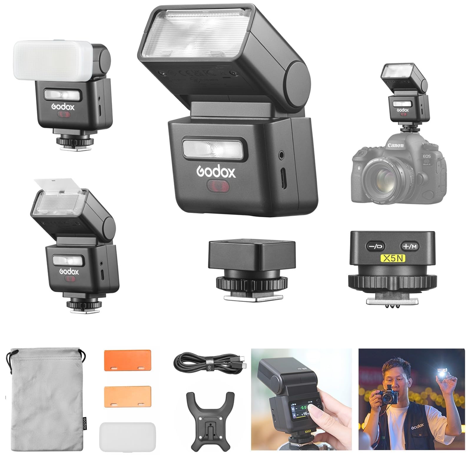 Godox IT32 TTL Blitzgerät + X5N X5-N für Nikon-Kameras, Touchscreen-Blitzgerät, 2,4-GHz-Funkverbindung, Leitzahl 18, Blitzladezeit 1,5 Sekunden, magnetischer Anschluss Angebot bei HelloDeals