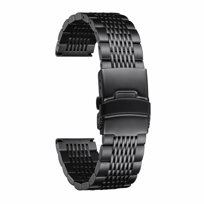 BINLUN Edelstahl Uhrenarmband 18mm 19mm 20mm 21mm 22mm 24mm Mesh Metall Uhrenarmband für Damen Herren Ersatz Armband Metallarmband Klassisch Poliert Edelstahlarmband in 5 Farben Schwarz 22mm Angebot bei HelloDeals