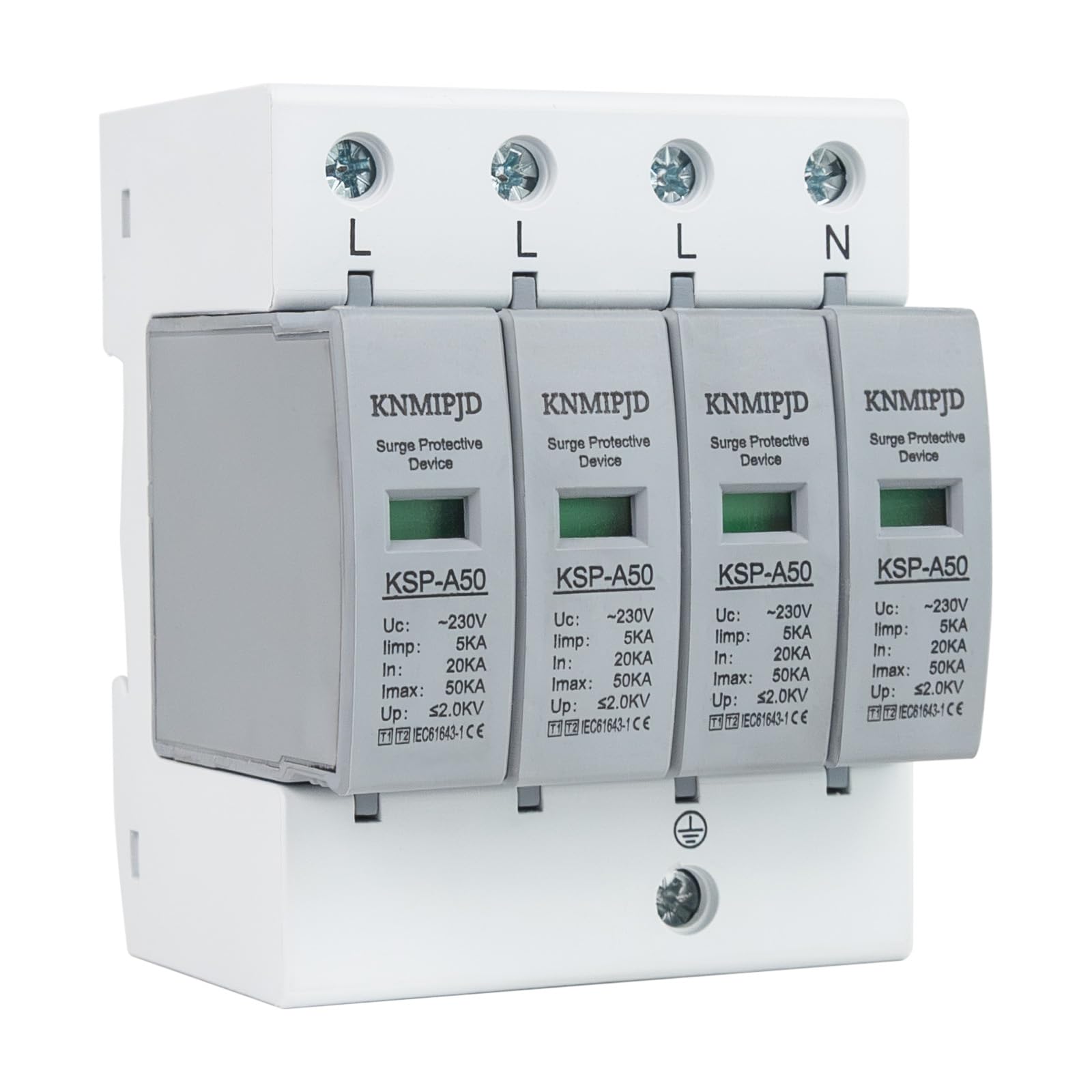 230V überspannungsschutz 4-Polig Überspannungsableiter Typ 1+Typ 2 20-50KA Überspannungsschutzgerät für PV Für den Blitzschutz (4P T1+T2 230V) Angebot bei HelloDeals