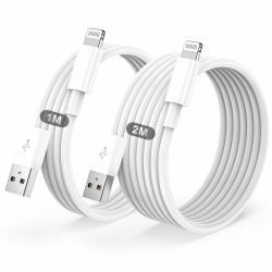 IPhone Ladekabel 2Pack 1M+2M USB auf Lightning Kabel MFi Zertifiziert für Apple Schnellladekabel,für IPhone 14/13/12/11/Pro/ProMax/Mini/XS/XR/MAX/X/8/7/6/6s/Plus/SE/iPad Mini 1M+2M weiß Angebot bei HelloDeals