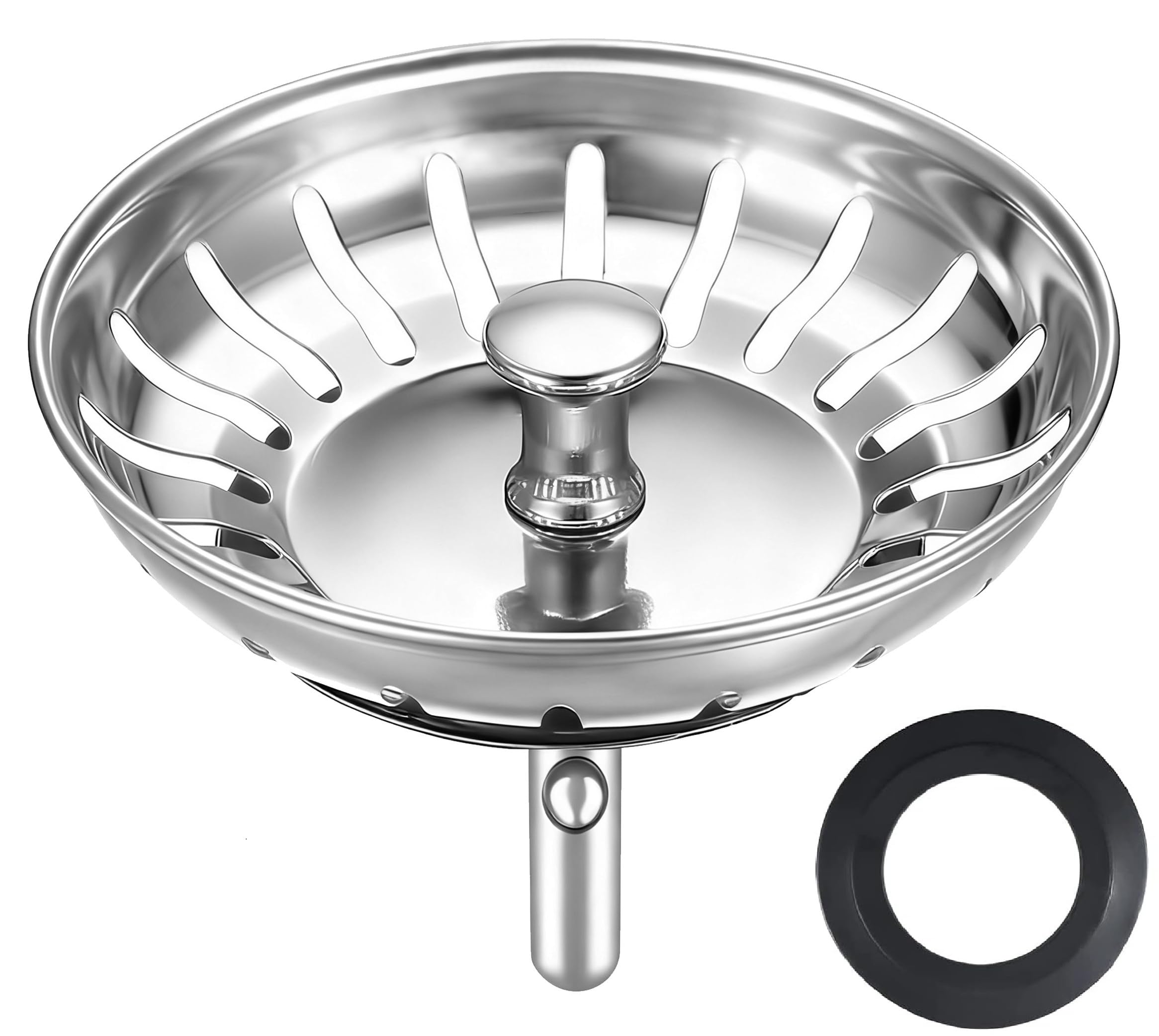 Küchenspülen Abflussstopfen mit sieb Ø 79/80 mm, Spülbecken stöpsel, Siebkörbchen und Abflusssieb spüle küche, Franke Blanco spüle zubehör, Für Ablauf ab 80 mm, 2 Ersatz siebkorbdichtung Universal 79/80mm Angebot bei HelloDeals