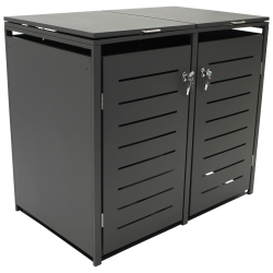 DEGAMO Mülltonnenbox 2-er Mülltonnenhaus KÖLN für 2X Tonnen 120 und 240 Liter, Stahl verzinkt, Farbe anthrazit 240 Liter, 2 Türen Angebot bei HelloDeals
