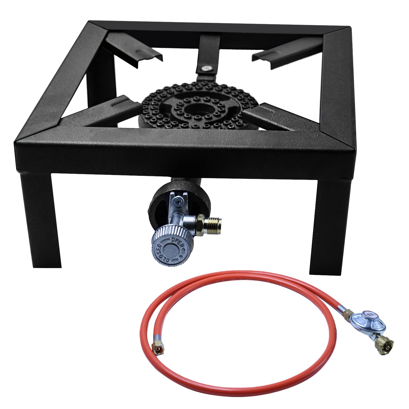 Gaskocher Hockerkocher 8KW Outdoor Camping Gaskocher 25 x 25 x 11cm,campingkocher gasherd,inkl 150cm Propan-Gas-Schlauch und 50 mbar Gasdruckregler Konstantregler Angebot bei HelloDeals