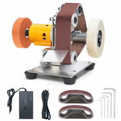 Mini Bandschleifer,7 Einstellbare Geschwindigkeiten Elektrischer Messerschärfer, Schleifbänder Geliefert, Schleifscheibe und Polierscheibe für Metall Holz DIY Handwerk, Werkzeug & Messerschärfen Angebot bei HelloDeals
