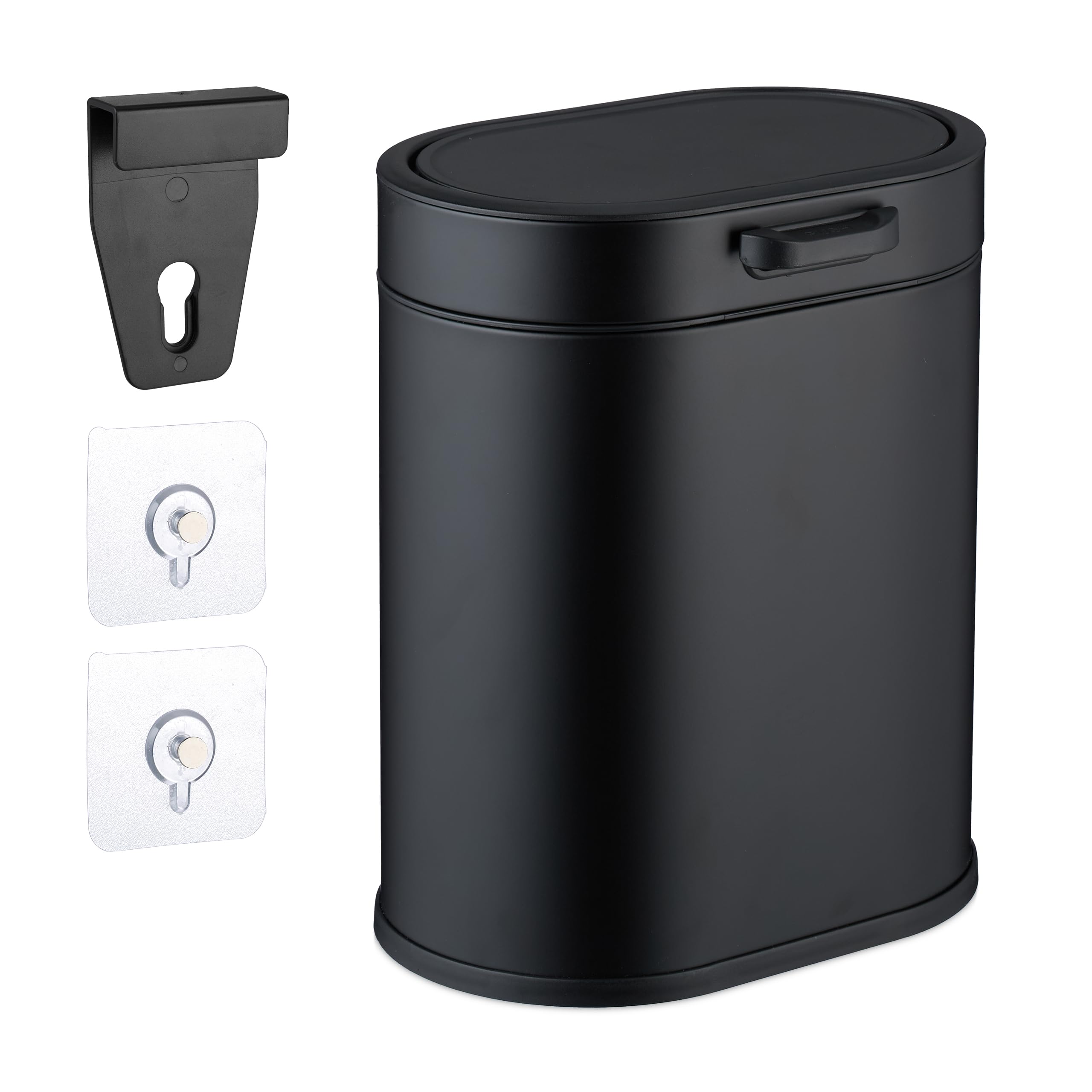 Relaxdays Mülleimer Wandmontage, 5 Liter, Einhängen oder Kleben, Inneneimer, Küchenabfalleimer, Badmülleimer, schwarz Angebot bei HelloDeals