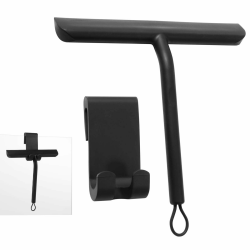 Vinabo Duschabzieher, Abdruckfrei Reinigender Duschabzieher Schwarz für Glastüren, mit Ständer, Dusch Abzieher Wischer für Dusche,Badezimmer,Spiegel,Glas-Reinigung,Fliesen,21cm Angebot bei HelloDeals