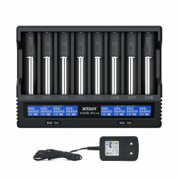 XTAR VC8 Plus Prozessor und Akku18650-Ladegerät für 8 x Li-Ion und NiMH Akkus, EU-Ladegerät und LCD-Anzeige Angebot bei HelloDeals