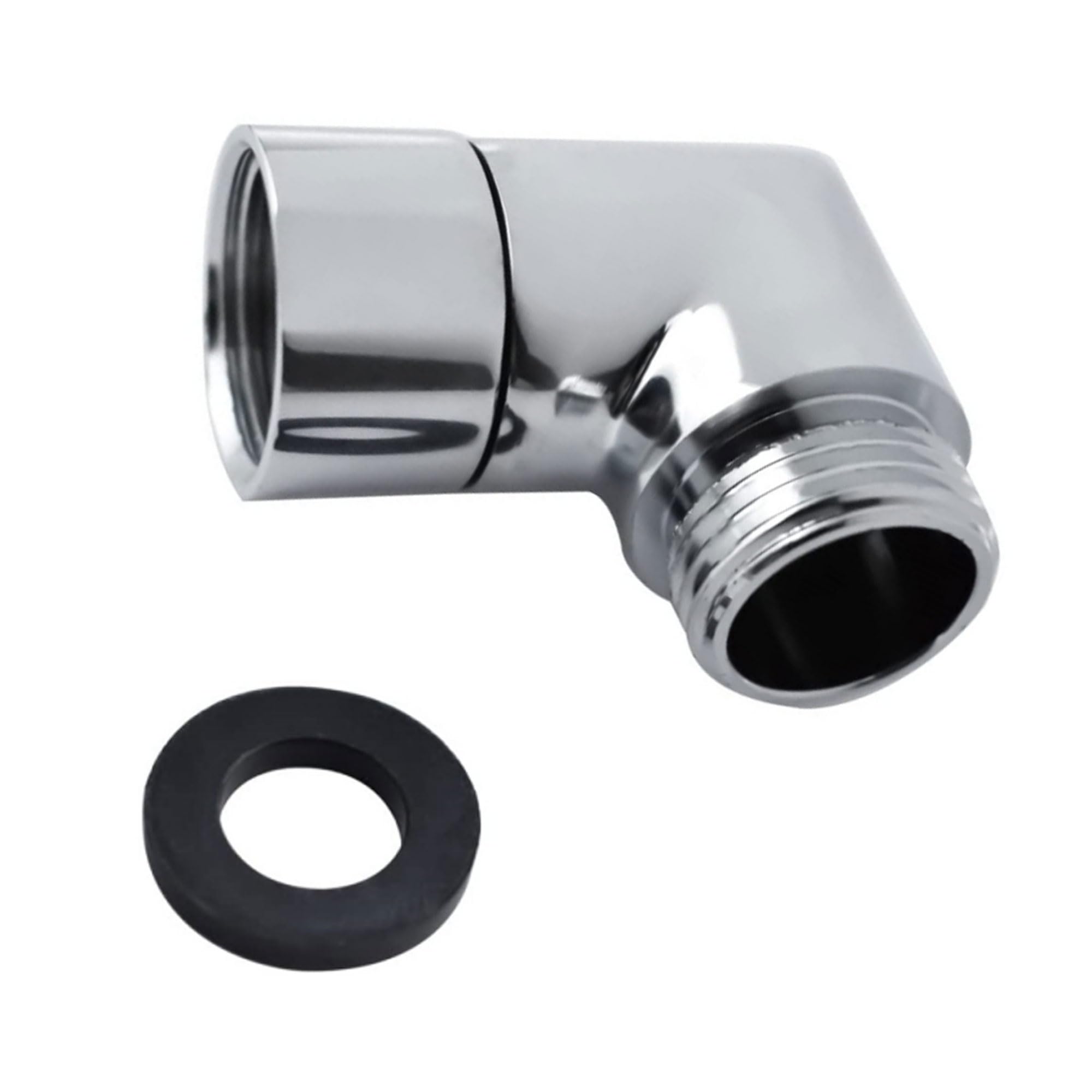Handbrause Adapter 90 Grad, Duschschlauch Adapter, Gelenkstück Duschkopf, Winkelstück für Handbrause, Swivel Shower Head Adapter für Duschschlauch, Mit Gummidichtung(Silber) Angebot bei HelloDeals