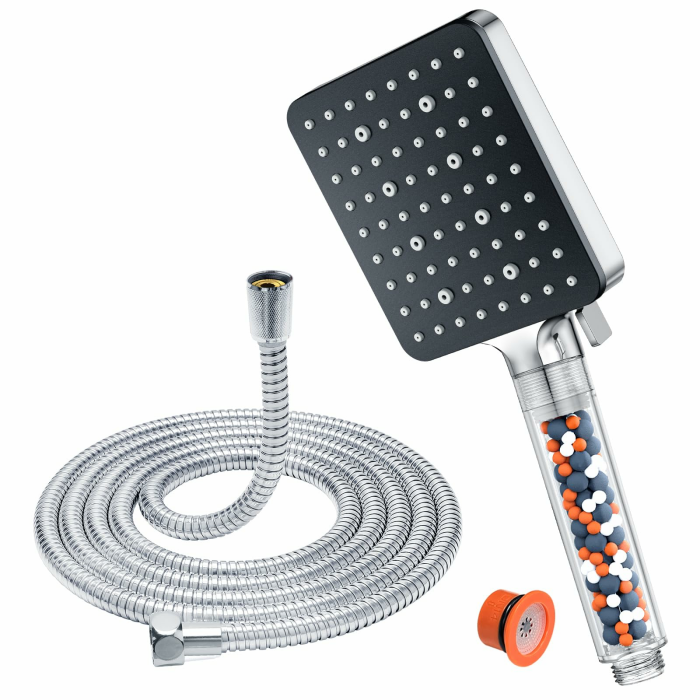 Duschkopf und Schlauch 1,6 m mit Filter – YEAUPE PRO quadratischer Hochdruck-Duschkopf und Schlauch mit 6 Strahlmodi, großer leistungsstarker Durchfluss, Regenduschkopf für Niederdruck und 1*Shower Head and Hose Angebot bei HelloDeals