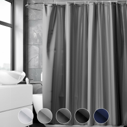 REDKEY Duschvorhang 120x180 cm, Anti-schimmel Badvorhang, Waschbar Schnelltrocknend Wasserabweisend PVC Textil, Antibakteriell Badewanne Vorhang mit 8 Haken für Bad Dusche, Dunkelgrau H180 x B120 cm (1er Pack) Dunkelgrau Angebot bei HelloDeals