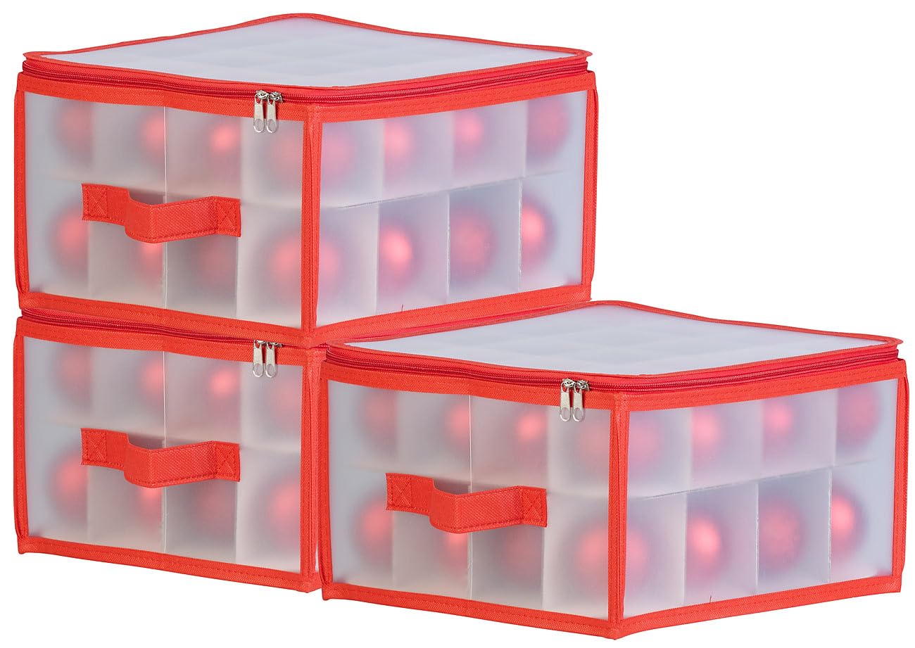 infactory Weihnachtsschmuckboxen: 3er Set Aufbewahrungsbox für 32 Christbaumkugeln bis 6 cm, Tragegriffe (Christbaumschmuck Aufbewahrungsbox, Christbaumkugel Aufbewahrung, Weihnachtskugel) Angebot bei HelloDeals