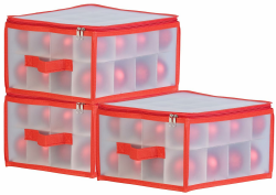 infactory Weihnachtsschmuckboxen: 3er Set Aufbewahrungsbox für 32 Christbaumkugeln bis 6 cm, Tragegriffe (Christbaumschmuck Aufbewahrungsbox, Christbaumkugel Aufbewahrung, Weihnachtskugel) Angebot bei HelloDeals