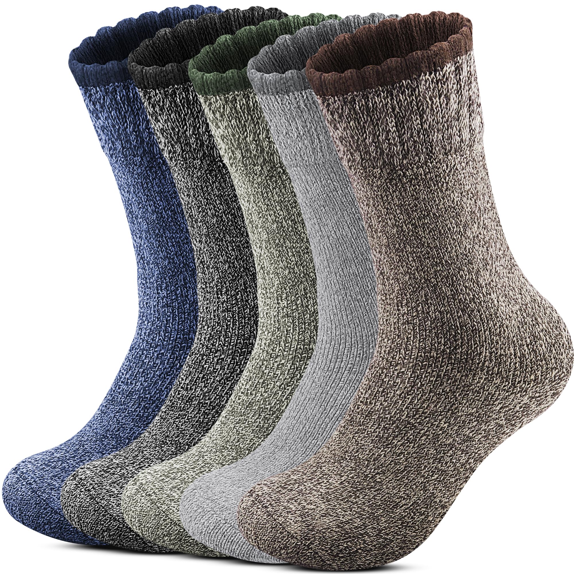 Reamphy 5 paar Herren Merino Thermosocken Socken，Outdoor Warme Wolle Wandersocken, Dicke Wollsocken Atmungsaktiv Wintersocken 39-46 Socken 5 Paar Angebot bei HelloDeals