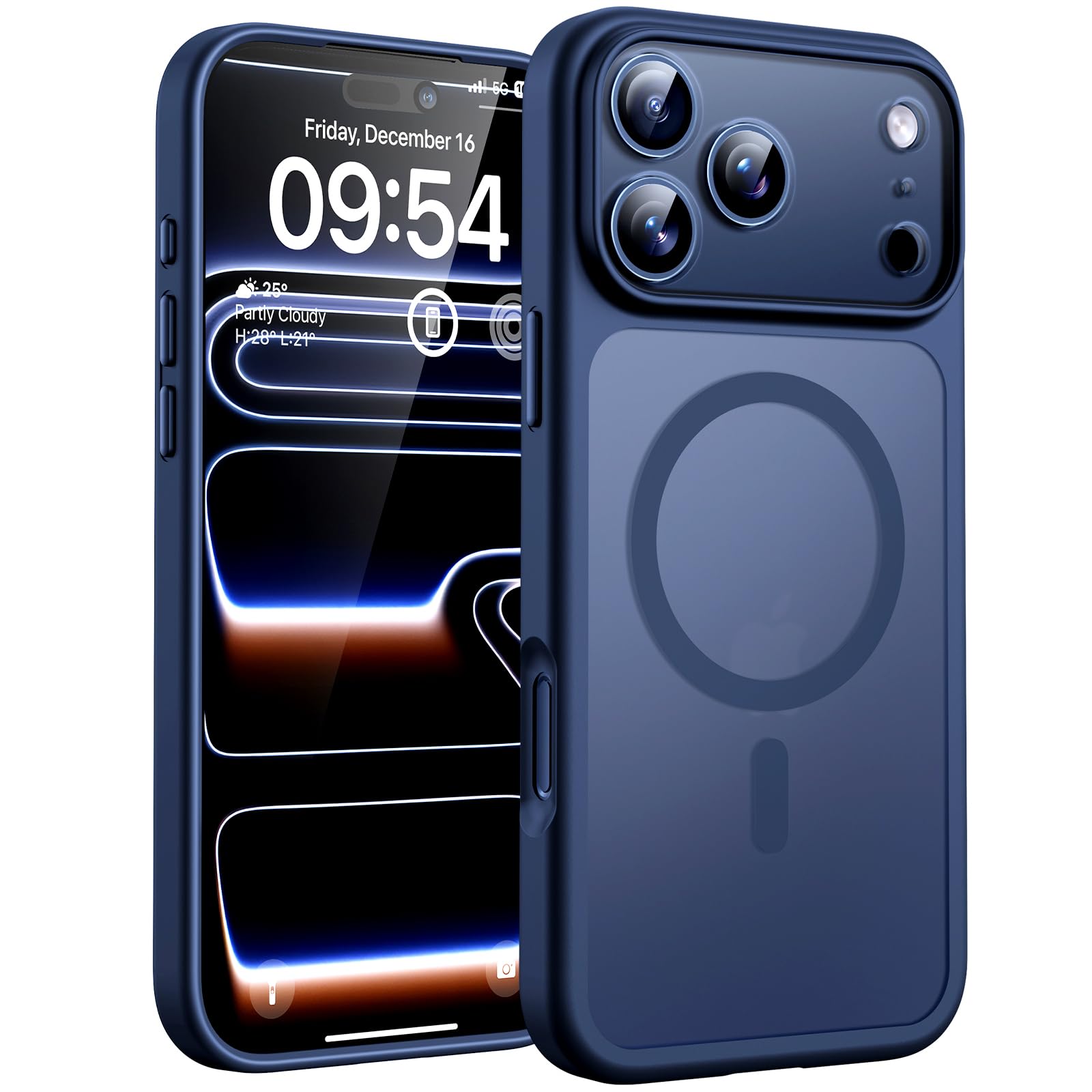 TOCOL für iPhone 17 Pro Max Hülle 6,9 Zoll, Kompatibel mit MagSafe, Vollständiger Kameraschutz, Eingebauter Magnetring, Stoßfest Kratzfest Transluzente Handyhülle für iPhone 17 Pro Max Case, Blau iPhone 17 Pro Max Blau Angebot bei HelloDeals