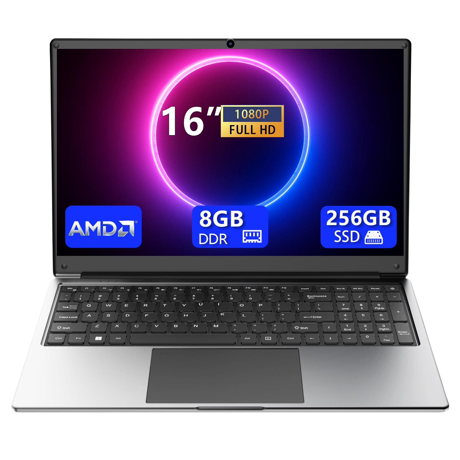 16-Zoll-Laptop,8GB DDR RAM, 256GB SSD tragbarer Laptop,erweiterbar auf 1 TB,AMD A9-9400 Radeon R5 Prozessor bis zu 3,2 GHz,9000-mAh-Akku,USB-3.0-Schnittstelle,Dual-Band-WLAN, Webcam, schlankes Laptops 16Zoll-8GB+256GB Angebot bei HelloDeals