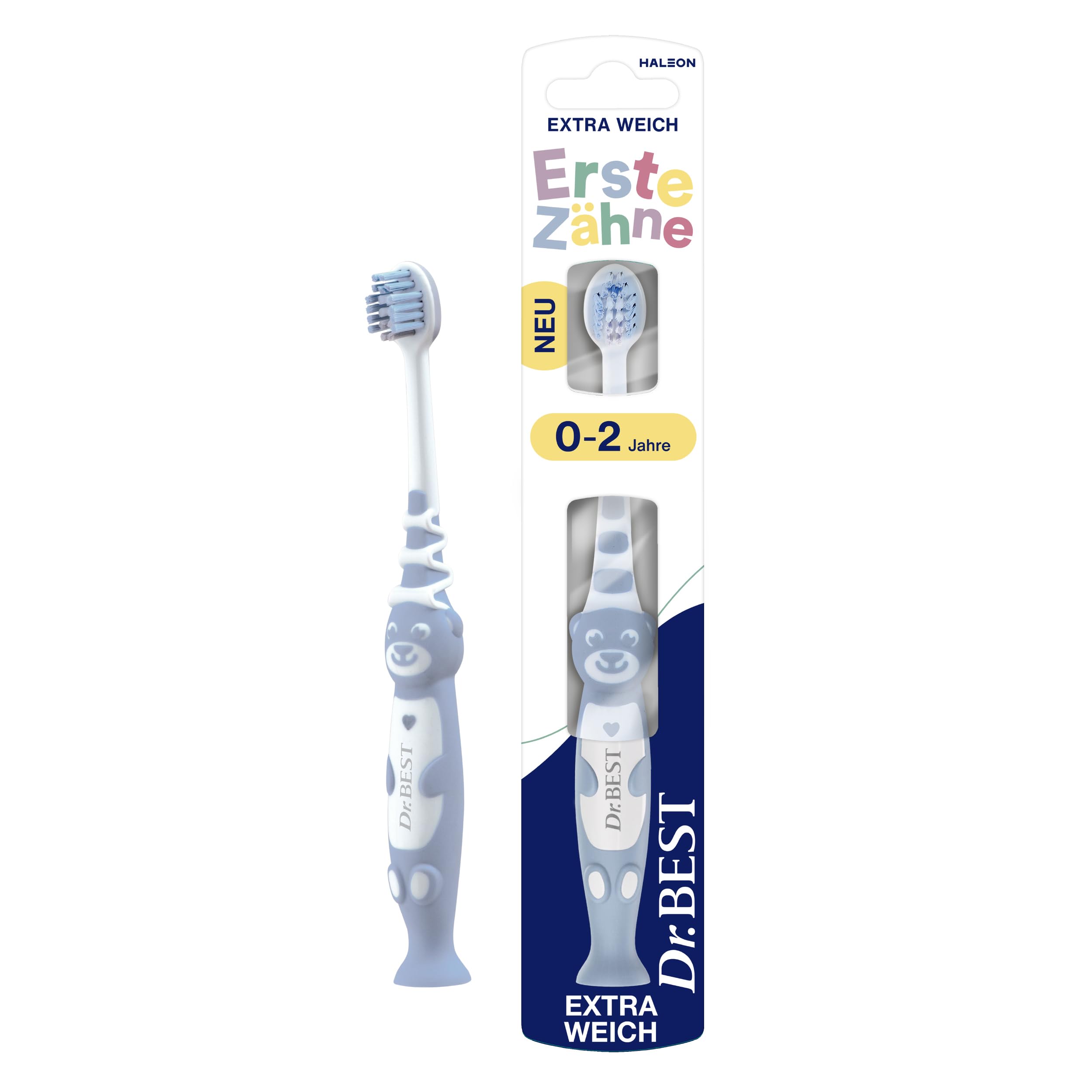 Dr.BEST Erste Zähne Zahnbürste, Weich (1 Stück), ab dem ersten Zahn Grau, Grün, Rosa, Violett 1 stück (1er Pack) Angebot bei HelloDeals