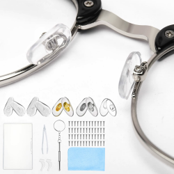 Brillen Reparatur Set, 25 Paar Nasenpads Silikon Schraubbrillen Nasenpads für Brillen, mit Schrauben Pinzette und Brillenputztüche Angebot bei HelloDeals