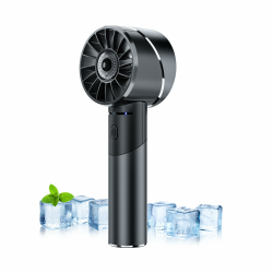 Handventilator, USB wiederaufladbarer tragbarer Turbo-Ventilator, 2600mAh Akku Mini Personal Fan, kleiner Taschenhandventilator für Reisen Camping Outdoor (Schwarz) Angebot bei HelloDeals