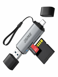 SD Kartenleser, USB 3.0 & USB C Dual Stecker Kartenlesegerät SD Karten Adapter für SD/SDHC/SDXC/microSD | Kompatibel mit iPhone 17/16/15, MacBook, Android & Windows Angebot bei HelloDeals