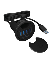 ICY BOX IB-Hub1403 USB-Tisch-Hub (60 mm) zum Einbau, 4x USB 3.0 Anschlüsse, Kabeldurchführung, 5 V Stromanschluss Vorhanden, Schwarz 4 x USB-A 60 mm Angebot bei HelloDeals