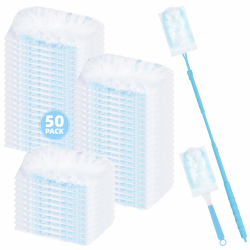 52 Stück Staubmagnet Kompatibel mit Swiffer Staubmagnet Nachfüllpack,Einweg Magnet Staubwedel für Swiffer Duster, zur Reinigen von Tierhaare Staub Schmutz (50 Tücher + 2 Griffe, Blau) 52 Stück-180°（Blau） Angebot bei HelloDeals
