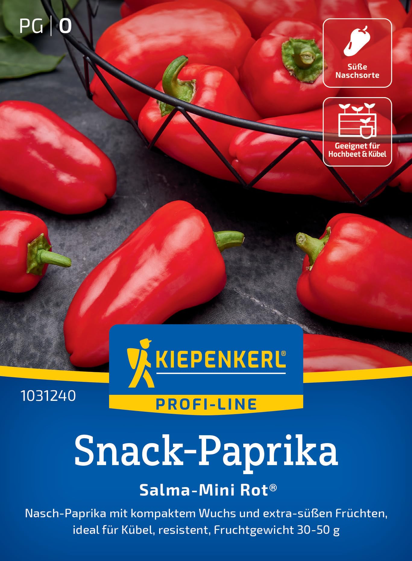 Kiepenkerl Profi-Line Paprikasamen Salma-Mini Rot® 1031240 - Nasch Paprika - kompakter Wuchs - extra- süße Früchte - Saatgut, Samen Gemüse, Gemüsepflanzen Angebot bei HelloDeals