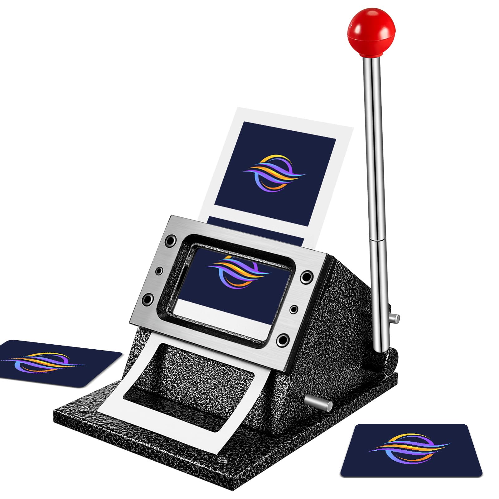 Visitenkartenschneider, schwarz, manuelles Kreditkarten-Impresser-Kit mit 0,76 mm Schnittstärke für Standard-PVC-Foto-Business Angebot bei HelloDeals