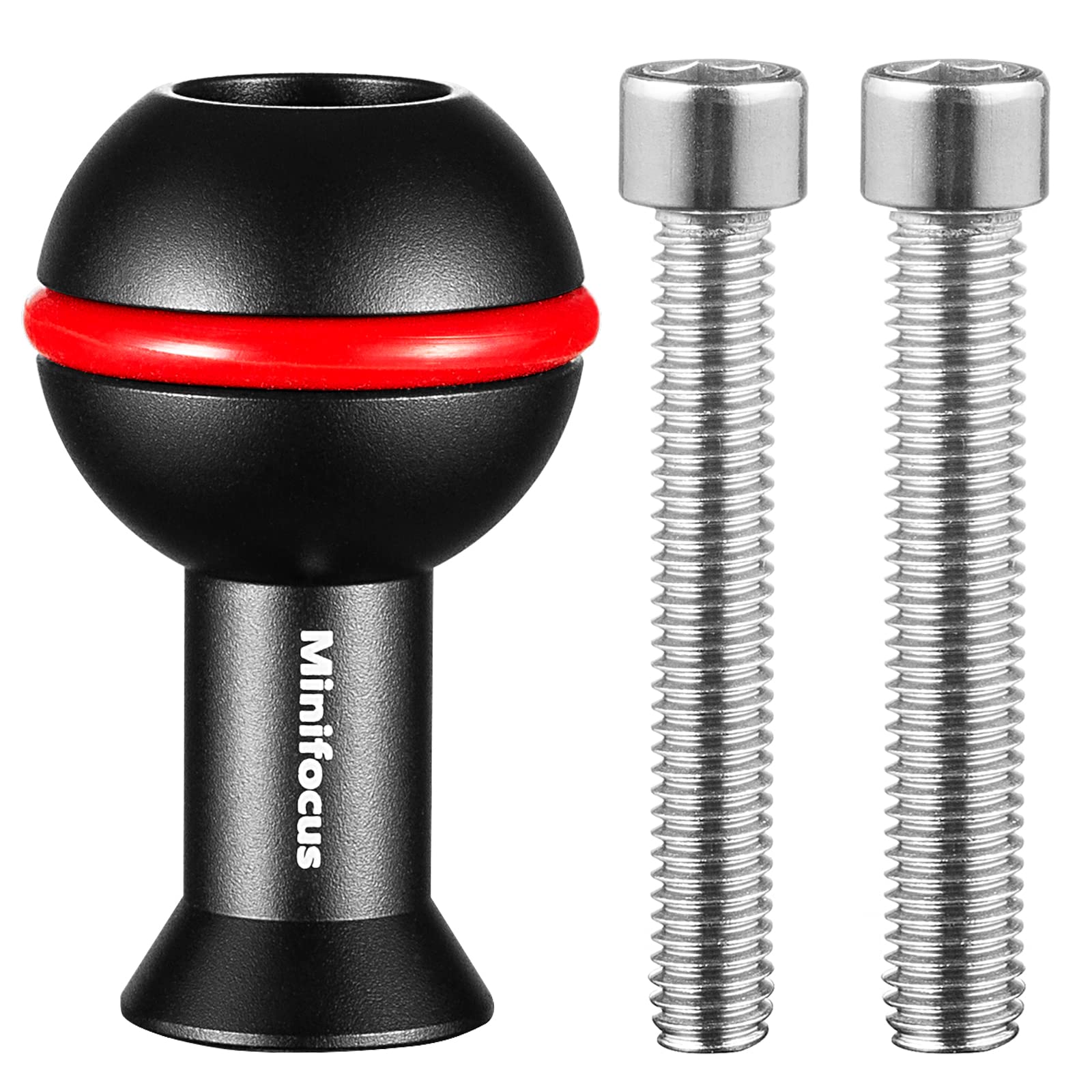 MINIFOCUS 1" Kugeladapter mit M6 & 1/4" Gewindezapfen, Aluminiumlegierung Fester Kugelkopf-Montageadapter für Action-Kamera & Camcorder kompatibles Unterwasser-Tray-Halterungs-Blitzlicht-System Angebot bei HelloDeals