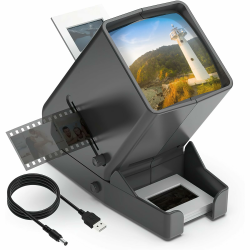 35 mm Dia-Viewer, 3-fache Vergrößerung, USB-betrieben/Batteriebetrieb, für 35-mm-Folien und Positive Filmnegative (4 AA-Batterien im Lieferumfang enthalten) Angebot bei HelloDeals