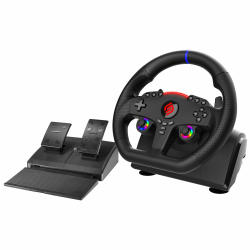 SUBSONIC – Lenkrad Superdrive 270 GT-5 – PS5-Lenkrad mit LED-Beleuchtung, zwei Joysticks, 270°- Drehung, mit Pedalen und Schaltwippen am Lenkrad. Kompatibel mit PS5 und PC – Schwarz Angebot bei HelloDeals