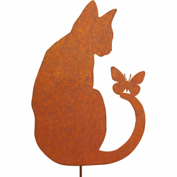 Katze Gartendeko Rost Gartenstecker, Metall Roststecker Edelrost Rostiger Beetstecker Rost Deko für Garten Terrasse Balkon Katze I Angebot bei HelloDeals