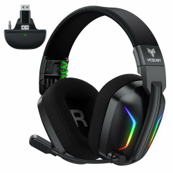 WG1 Wireless Gaming Headset für Xbox Series X/S, Xbox One, PC, PS5, PS4, Switch, Mac, 2,4GHz Wireless & Bluetooth Headset mit Mikrofon, Low Latency, Noise Cancelling, LED Light, 50h Akku Upgrade-Wireless Seidenschwarz Angebot bei HelloDeals