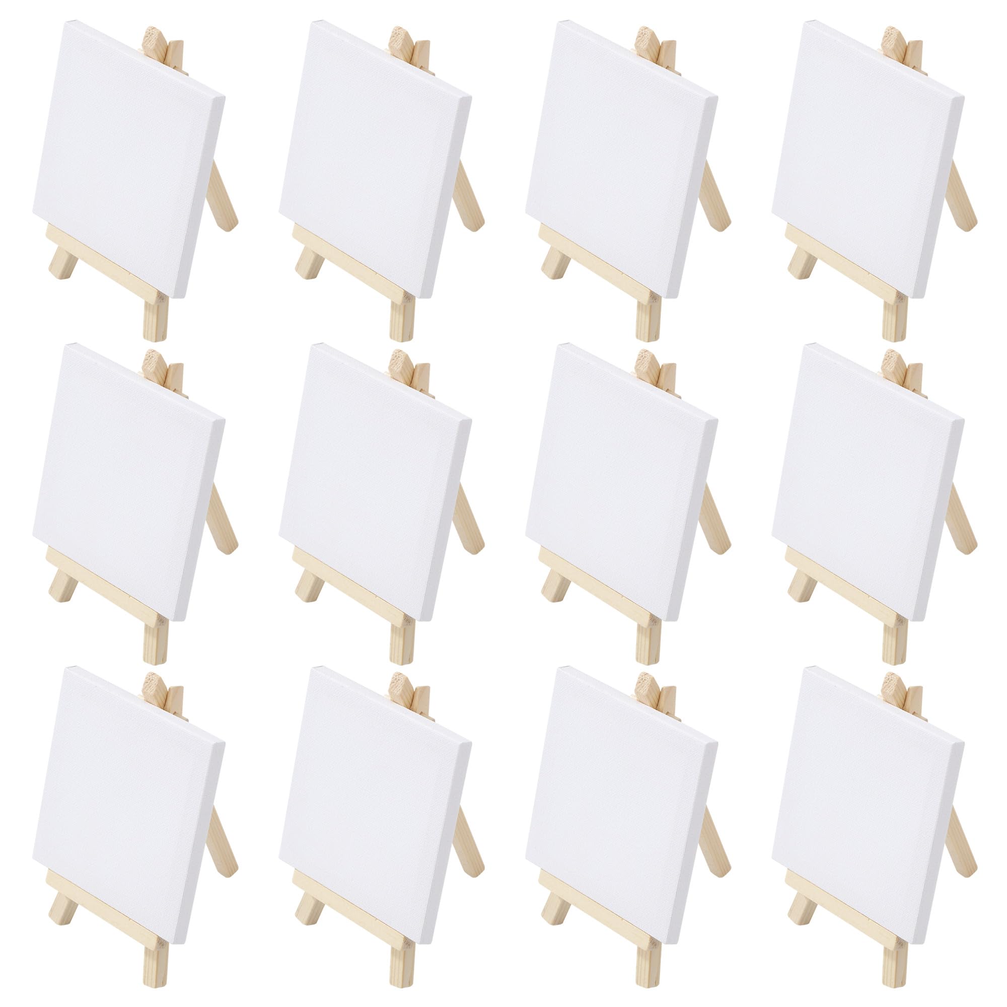 12 Mini Staffelei, Mini Leinwand 10 x 10 cm, Massivholz Staffeleien klein 15 x 8 cm, faltbarer dreieckiger Ständer, handbemalte DIY Kreationstafel,Kindermalerei/Kunstdisplay Angebot bei HelloDeals