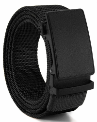 CHAOREN Nylon Automatik Gürtel Herren, 38mm Ratsche Arbeitsgürtel mit Schiebeschnalle - Passgenau Zuschneidbar Klassisch Schwarz - Schwarz Taille 90-105cm (Gesamtlänge 125cm) Angebot bei HelloDeals