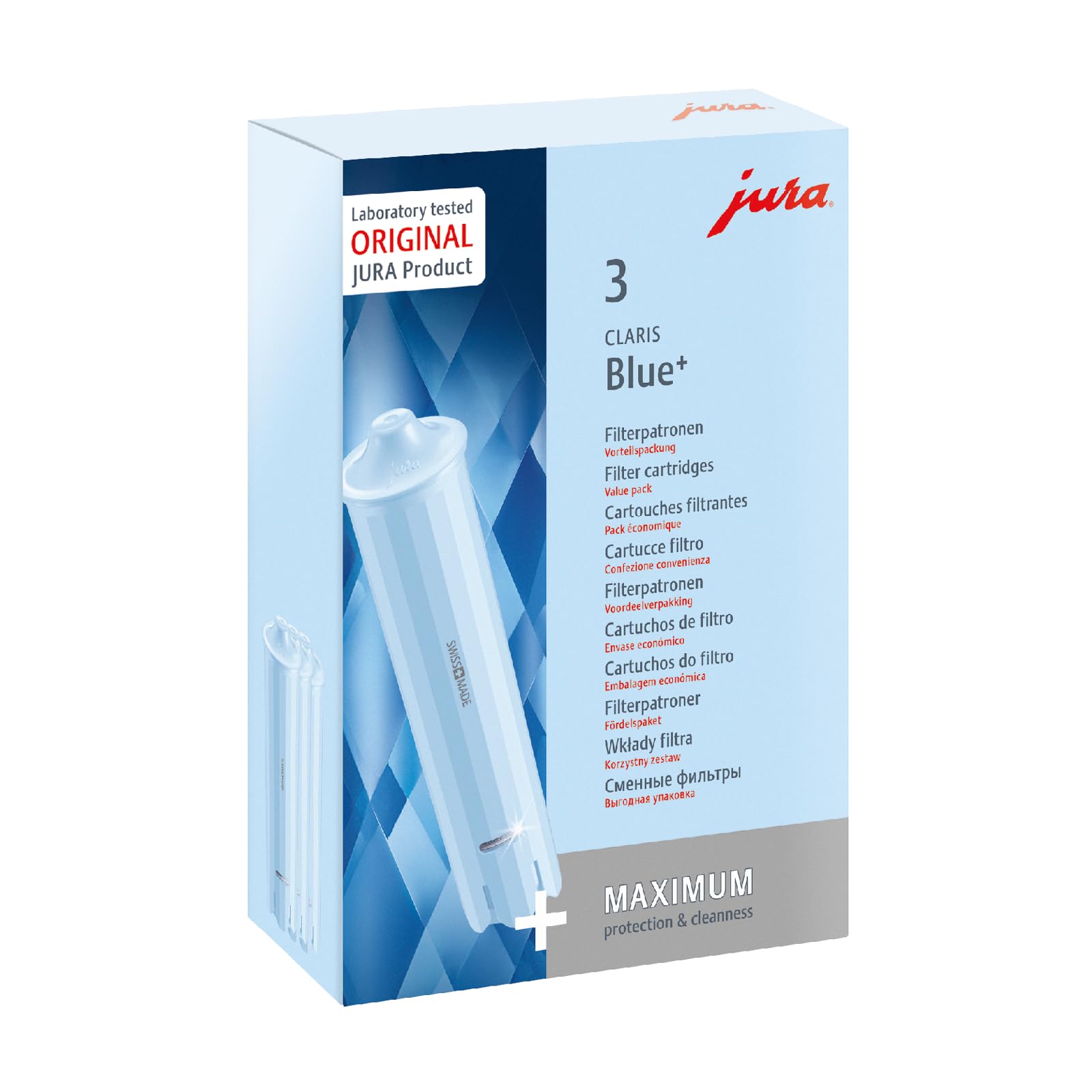 JURA original - CLARIS Blue+ Filterpatrone mit dem Plus an Hygiene - TÜV-zertifizierte Hygiene - 3er-Pack - 24231 Angebot bei HelloDeals