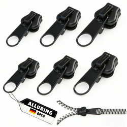 Alluring Reißverschluss Reparaturset, Reisverschluß-Zipper Ersatz, 6PCS Zippers für reißverschluss, Reissverschluss-Schieber für Kleidung Tasche Gepäck Bettzug (Schwarz) A Kunststoff Angebot bei HelloDeals