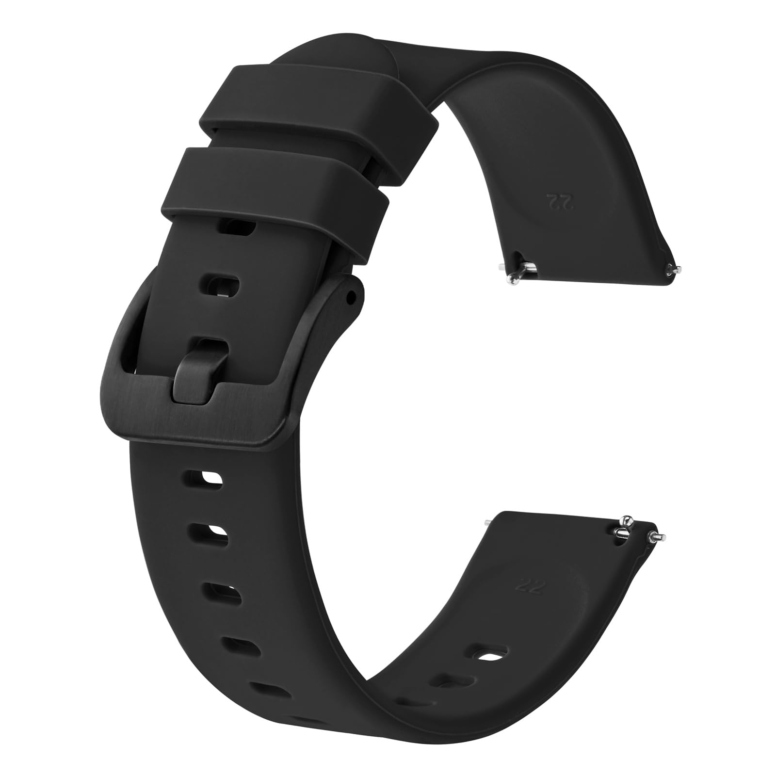 BISONSTRAP Silikon Uhrenarmband, Leichtgewicht Uhrenarmbänder mit Schnellverschluss, 14mm 16mm 17mm 18mm 19mm 20mm 22mm Schwarz / Schwarze Schnalle 20mm Angebot bei HelloDeals