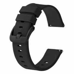 BISONSTRAP Silikon Uhrenarmband, Leichtgewicht Uhrenarmbänder mit Schnellverschluss, 14mm 16mm 17mm 18mm 19mm 20mm 22mm Schwarz / Schwarze Schnalle 20mm Angebot bei HelloDeals