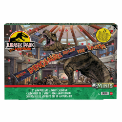JURASSIC WORLD 30. Jubiläum Adventskalender - 24 Türchen mit Mini-Dinosauriern, Menschenfiguren und Teilen für einen aufregenden Spielbereich, für Kinder ab 4 Jahren, HTK45 Version 1 Angebot bei HelloDeals