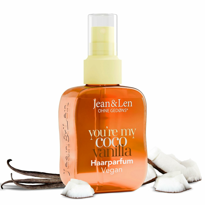 Jean & Len Haarparfum you’re my coco vanilla, duftet nach Kokos & süßer Vanille, pflegende Formel, für alle Haartypen geeignet, beschwert das Haar nicht, vegan Hair Perfume, ohne Silikone, 105 ml Angebot bei HelloDeals